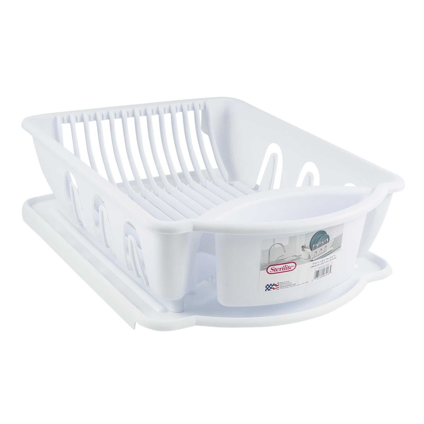 2-Piece Large Sink Set Dish Rack Drainer, White