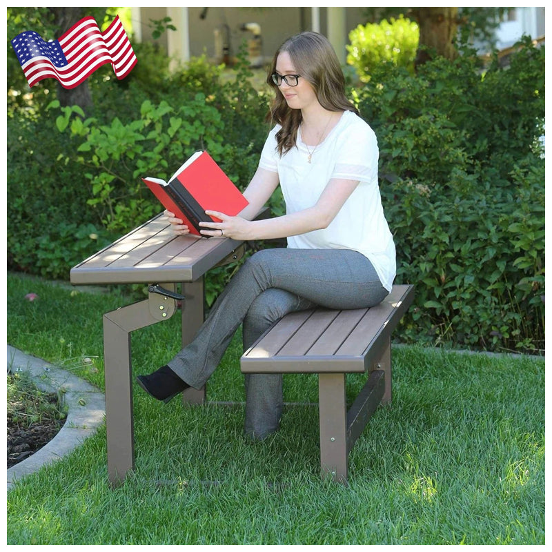 Lifetime Convertible Bench With Simulated Wood Finish 55.5"-Brown