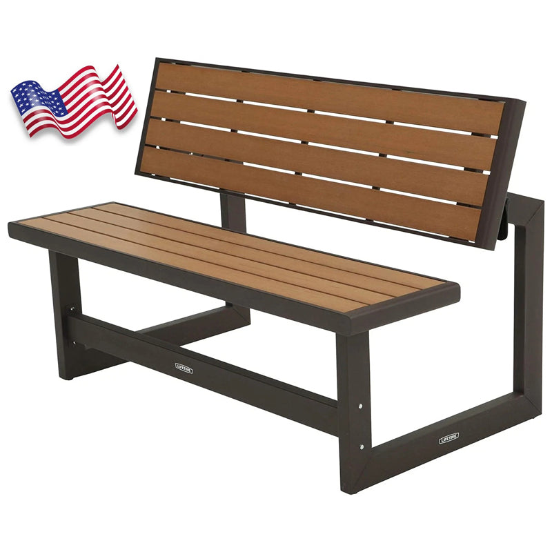 Lifetime Convertible Bench With Simulated Wood Finish 55.5"-Brown