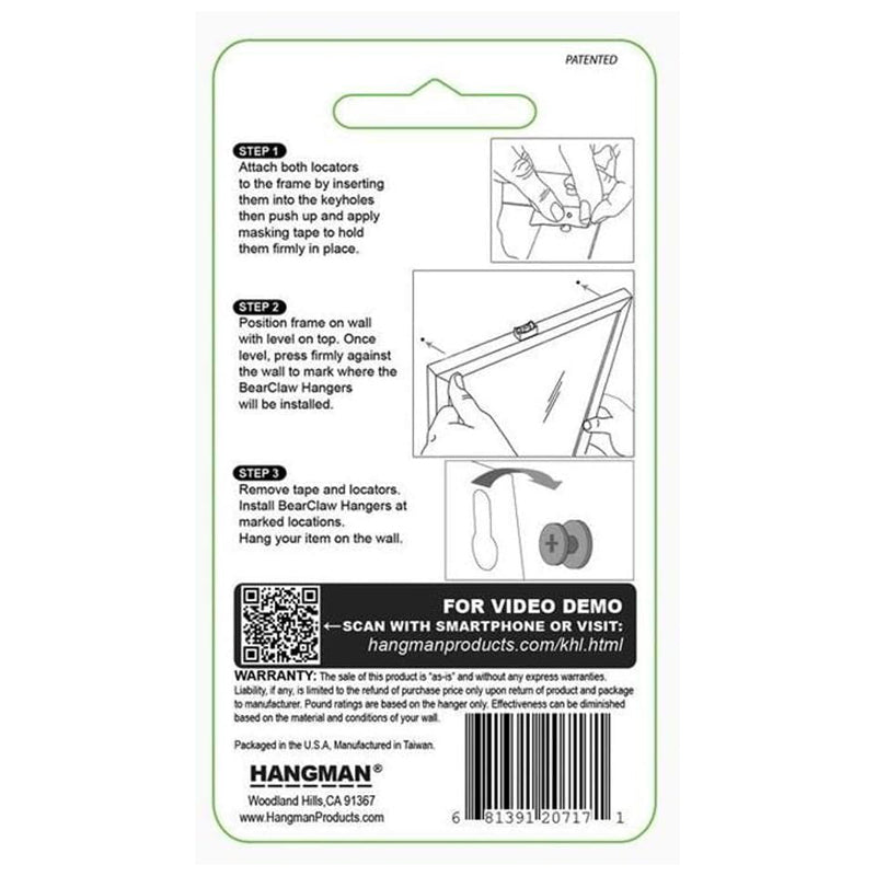 Hangman 7Pc Keyhole Hanging Kit 100Lb-Gold