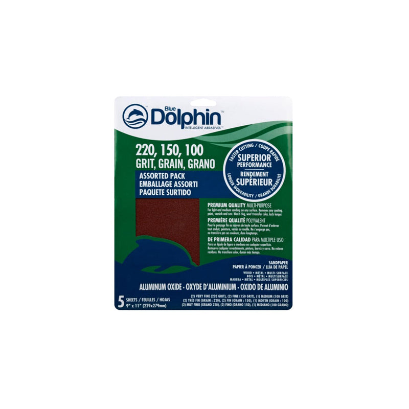 Blue Dolphin Aluminium Oxide 9X11 Sheets 5Pk-Multicolour