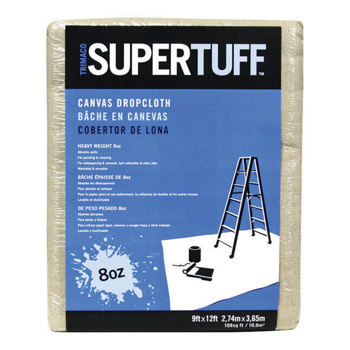 Canvas Tan Traditional Washable Drop Cloth