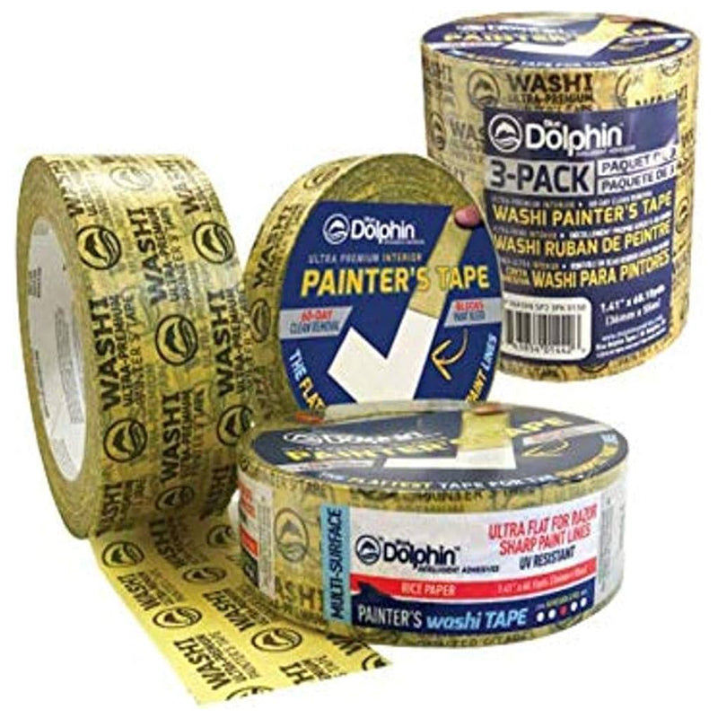 Blue Dolphin Ultra Premium Painters Tape 1.88X54.6Yd-Advanced Washi-Multicolour