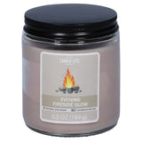 Candle Light Jar Candle With Top Lid 6.5Oz Evening Fireside Glow Scent-Grey