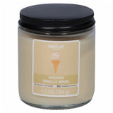 Candle Light Jar Candle With Top Lid 6.5Oz Creamy Vanilla Swirl Scent-White