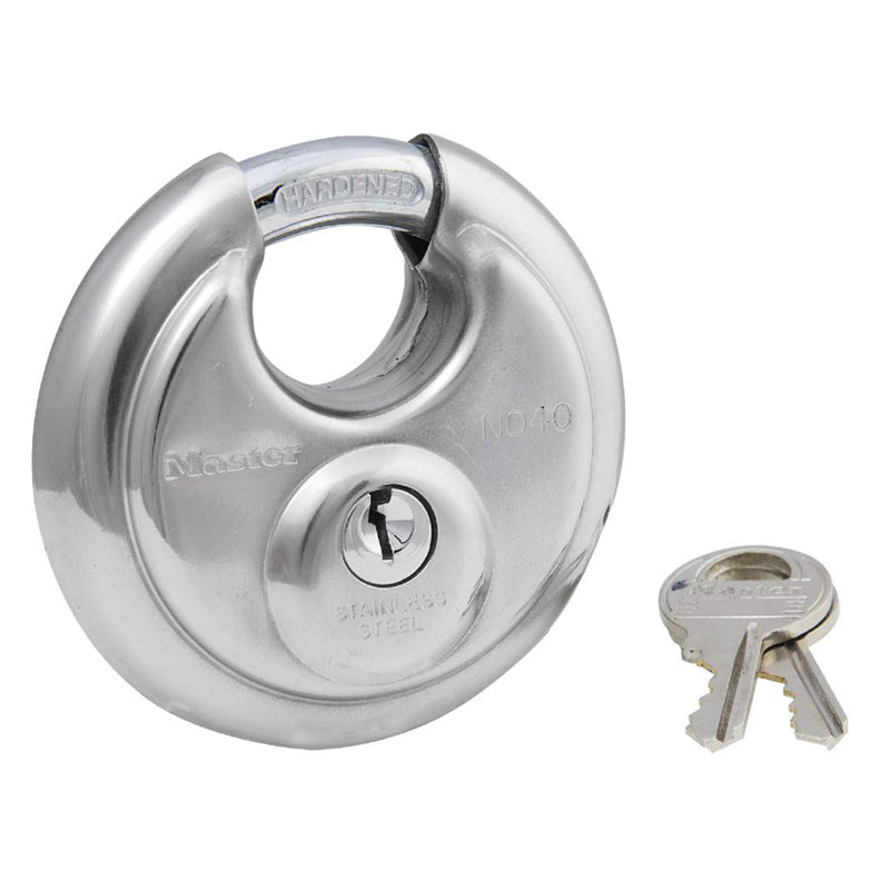Master Discus Padlock With Shackle 2-3/4"-Silver