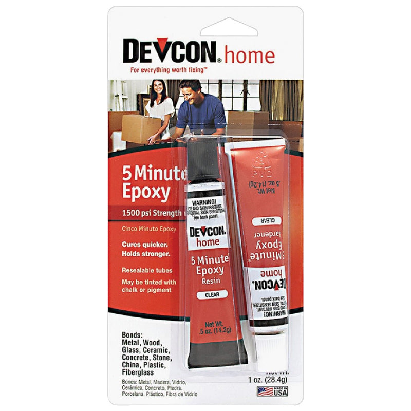 Defcon 5 Minute Epoxy Adhesive 0.5Oz-Red