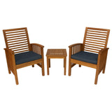 3 Pieces Chat Set with Slat End Table