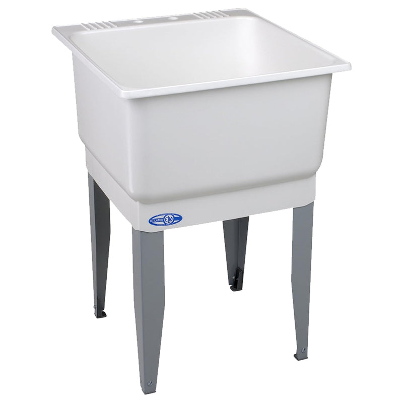 Mustee Single Laundry Tub 23X25-White