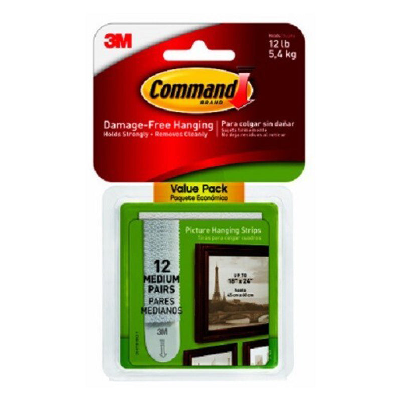 Command™ 12Pk Medium Wht Picture Hanging Strips-White