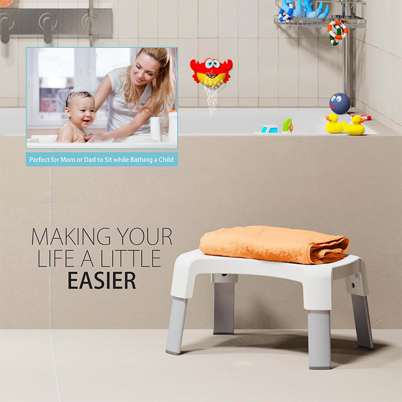 Multi-Purpose Bathroom Stool - White