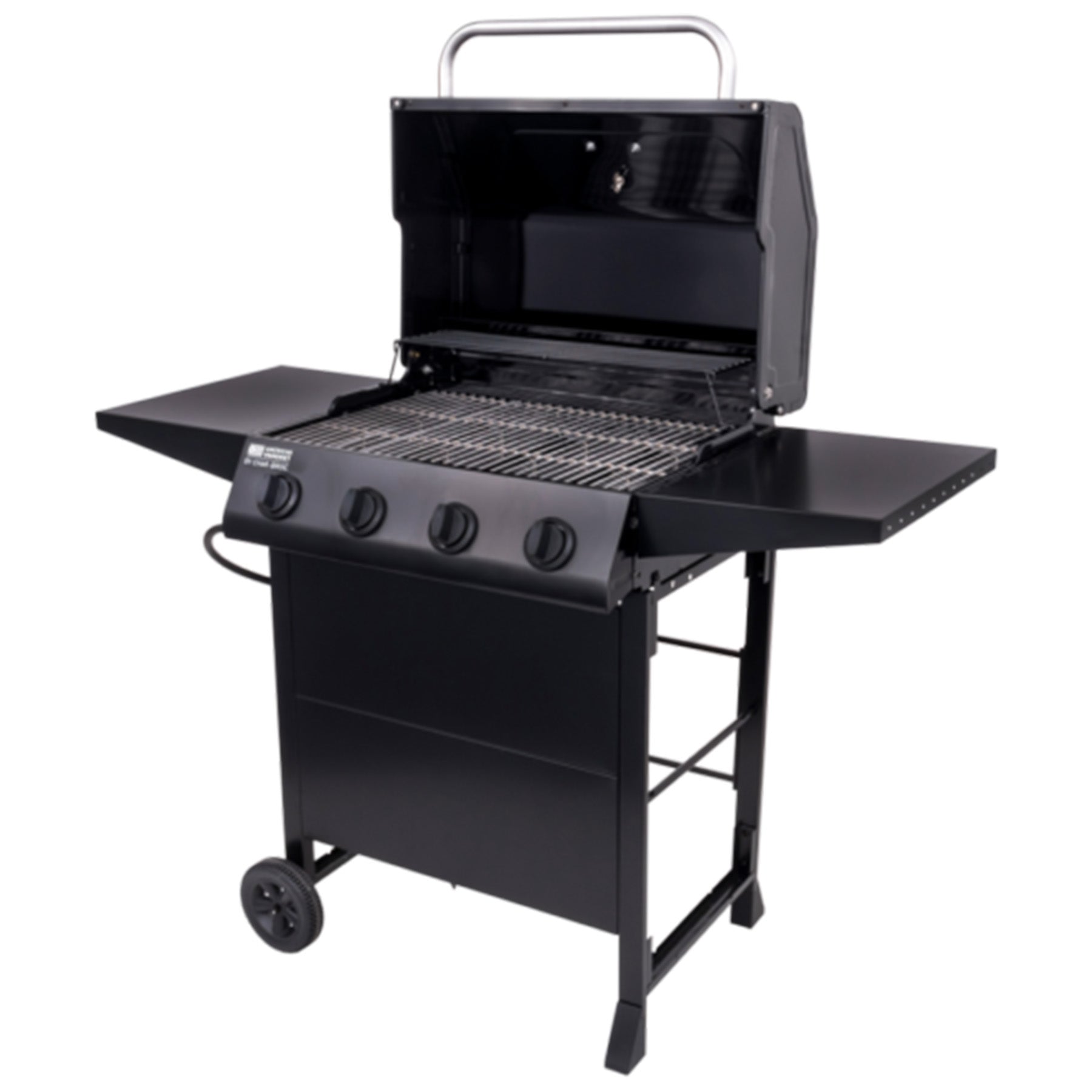 4-Burner Cart-Style Liquid Propane Gas Grill, Black