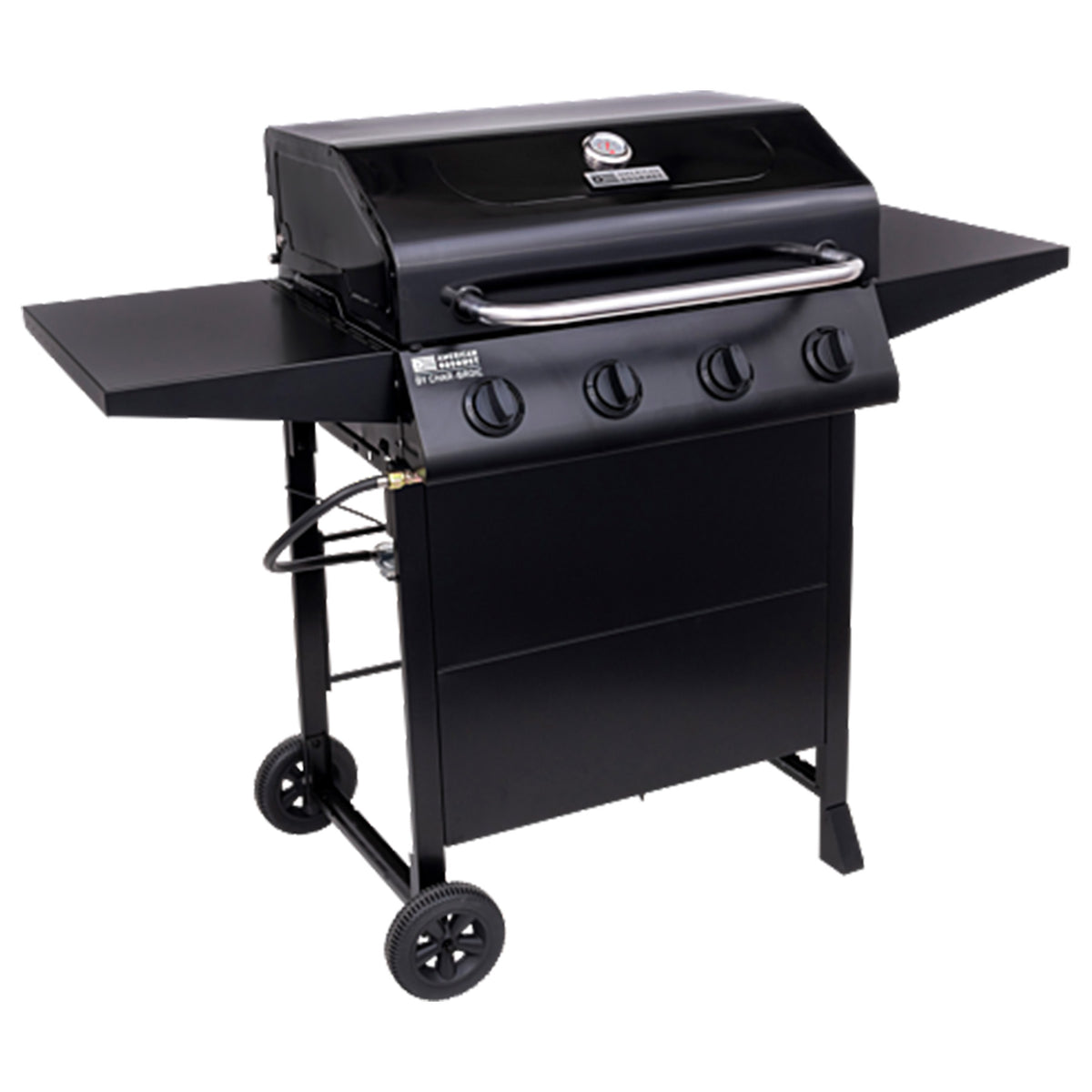 4-Burner Cart-Style Liquid Propane Gas Grill, Black