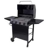 4-Burner Cart-Style Liquid Propane Gas Grill, Black