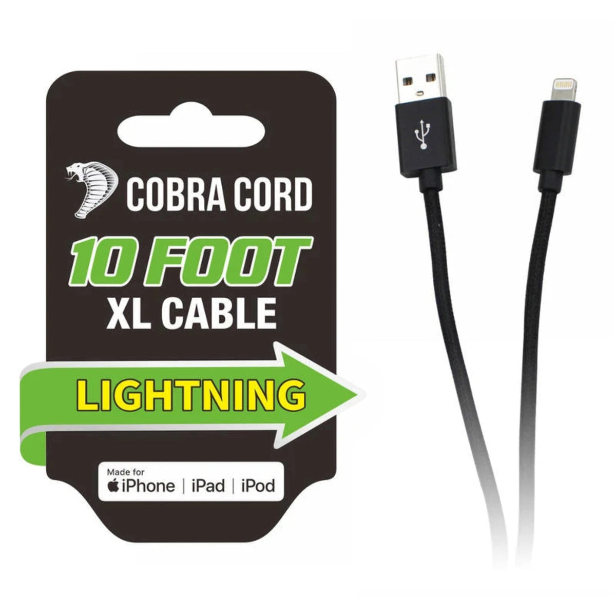 Lightening Apple Charging Cable -Black 3m