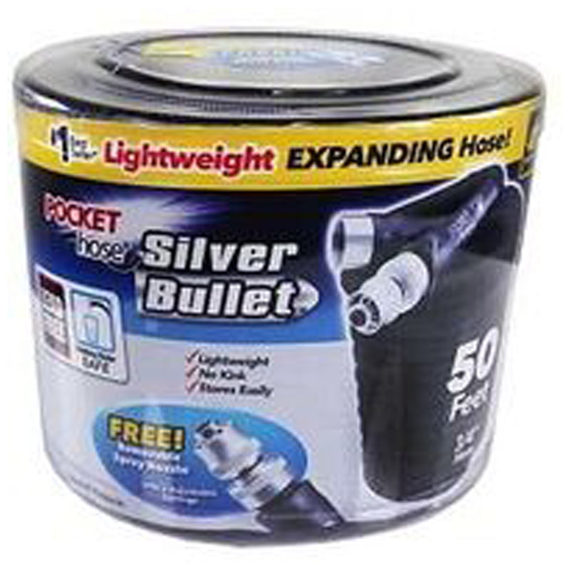 Pocket Hose Bullet 50Ft-Black & Silver