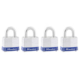 Master 1-1/2" Padlock 4PK-Silver