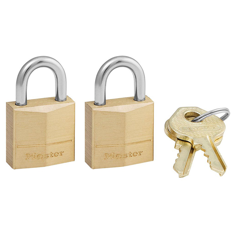 Keyed Alike 2Pc Solid Brass Body Padlock 3/4(19Mm)- Gold