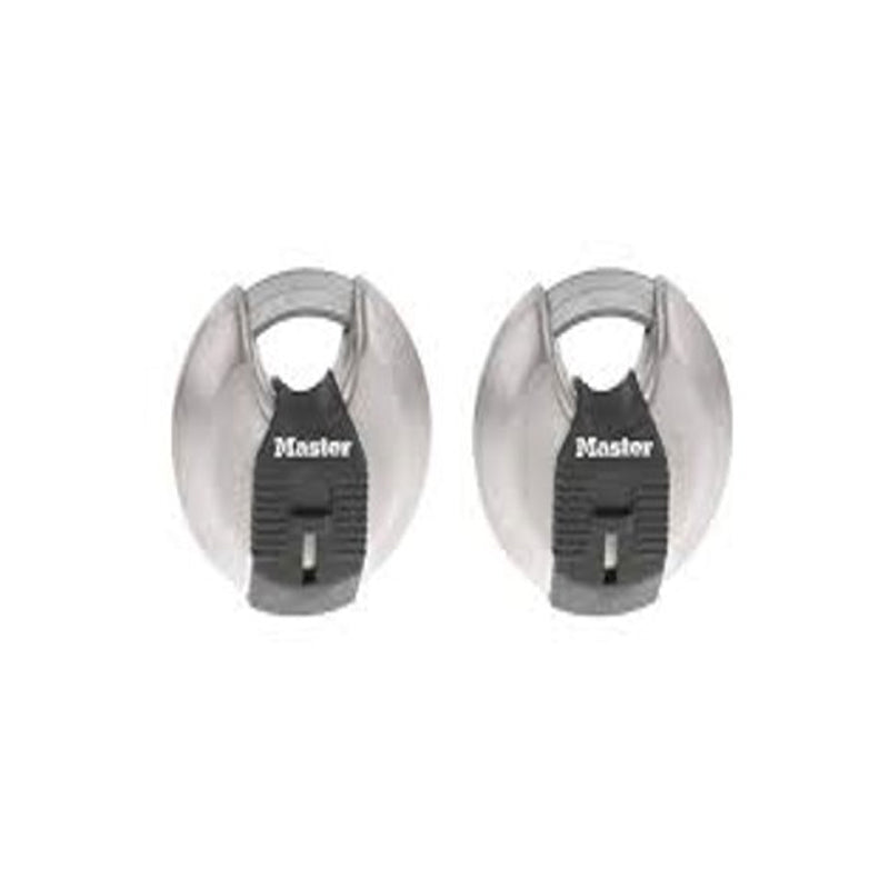 Master Disc Padlock 2-3/4" 2PK-Silver&Black