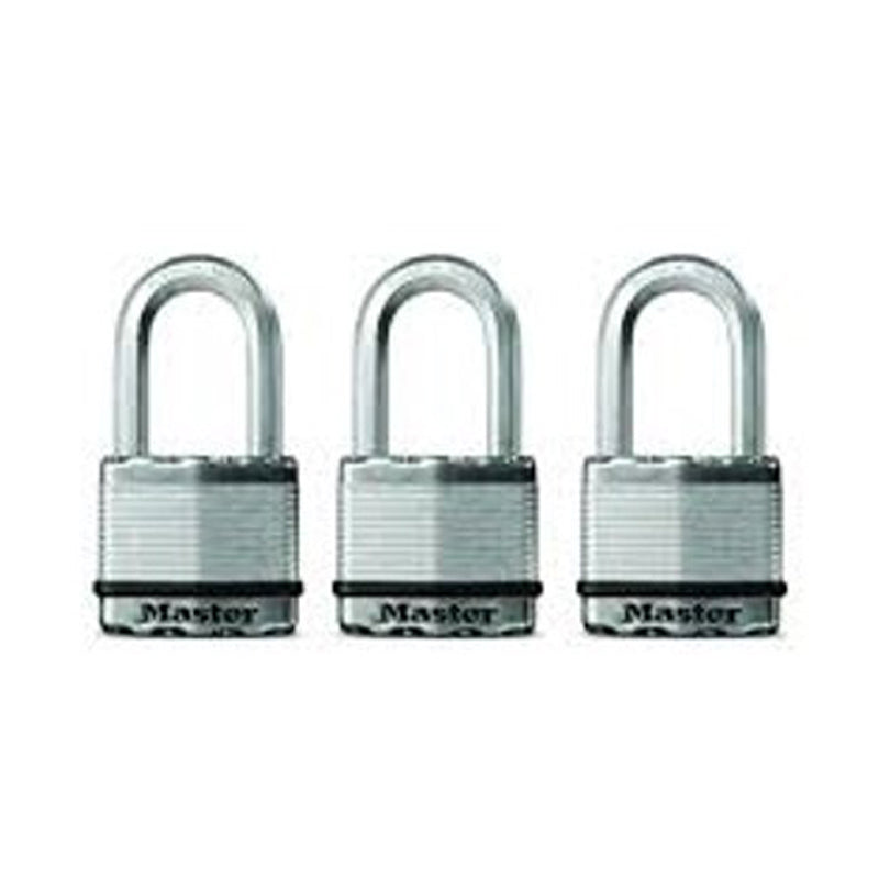Master Magnum Hvy Duty Outdoor Padlock 3PK-Silver