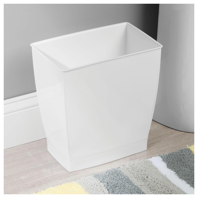 Idesign  Rectangular Trash Can - White