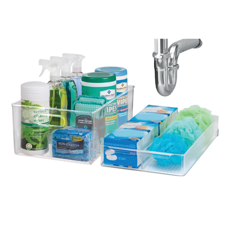 Idesign Linus Bath Rolling Bin - Clear