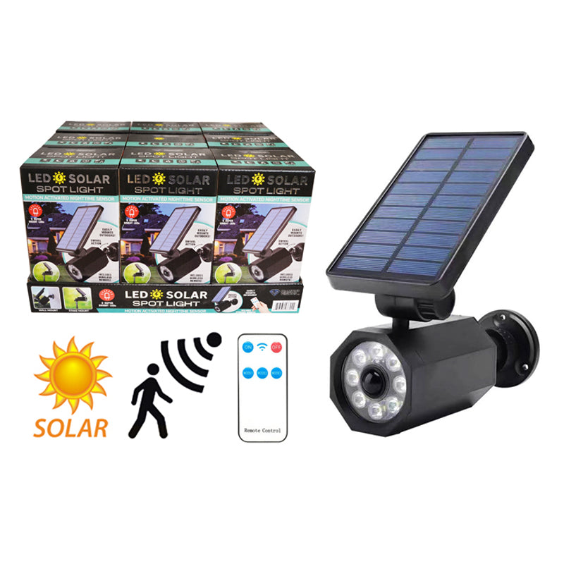 Deluxe Led Solar Spotlight With Remote-Black