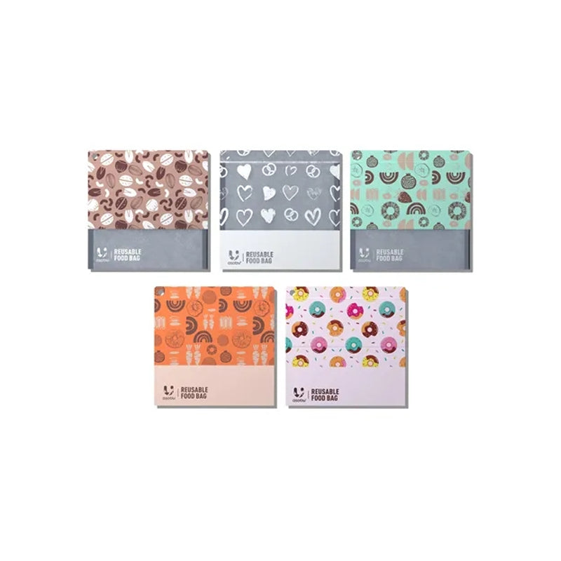 Asobu Reusable Food Bag Set Of 5-Multicolor