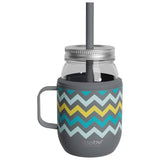 Asobu Moonshine Jarw/ Insulated Cooler& Straw -Gray