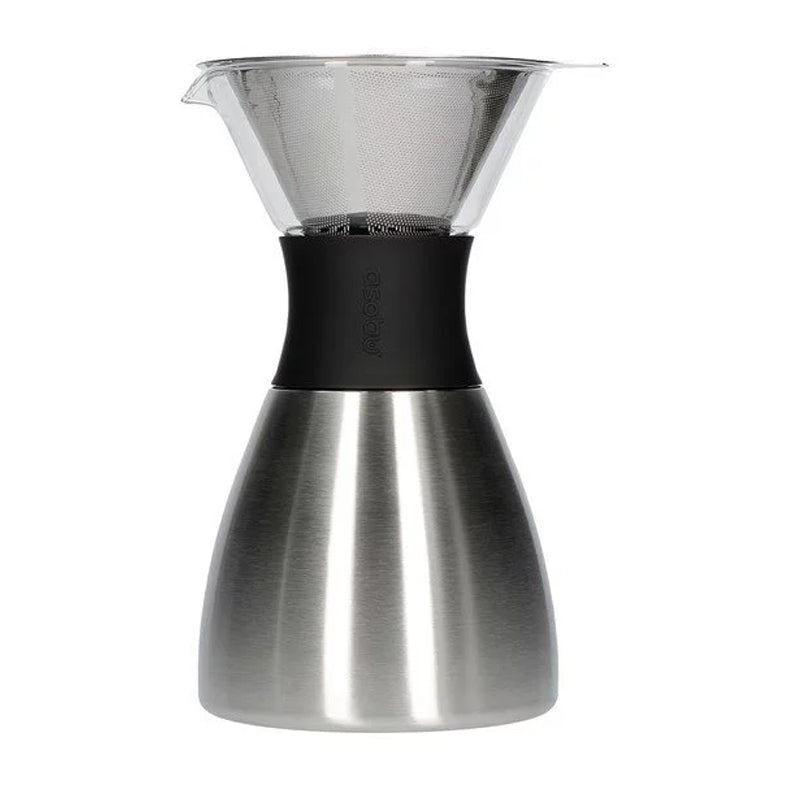 Asobu Pourover Coffee Maker-Silver&Black