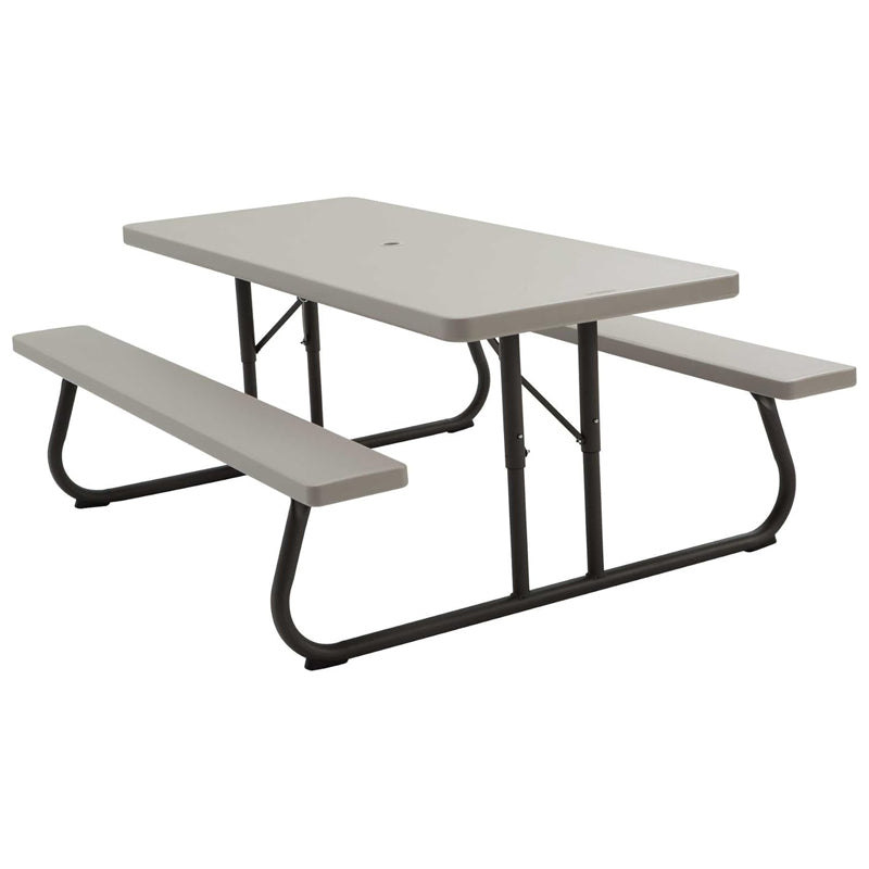 Lifetime Folding Picnic Table 72X30"-Grey&Black