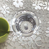 Blumz Floral BPA-Free Flexible PVC Plastic Large Sink Protector Mat - 16" x 12.5", Clear