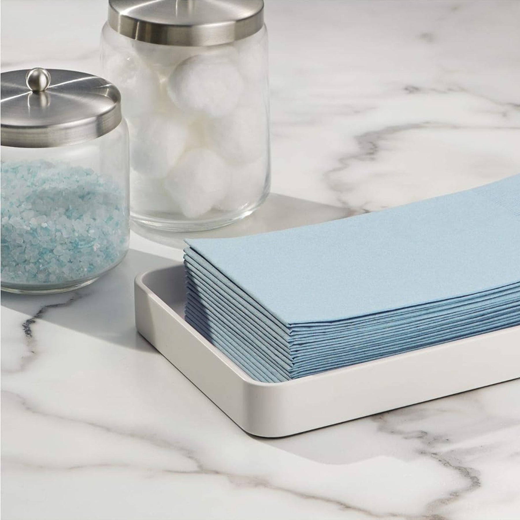 Stainless Steel Bathroom Tray for Towels 9.62" x 5.62" x 1.07" inches