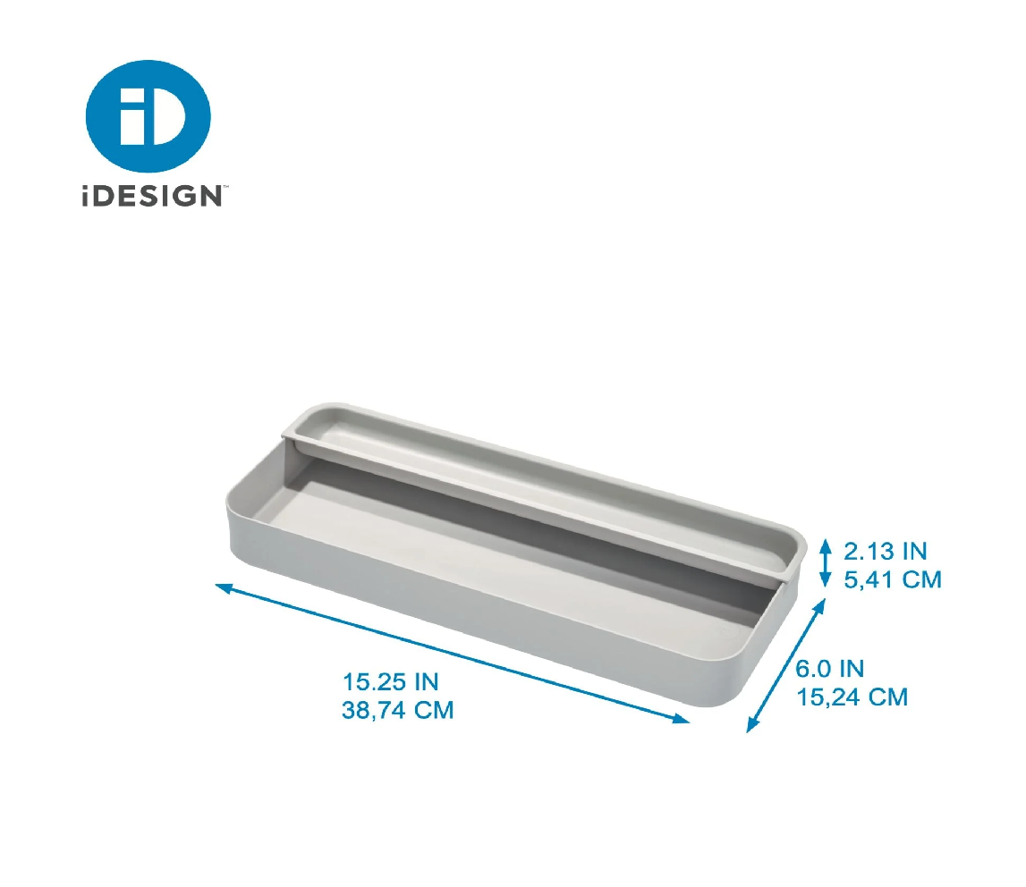 Idesign Drawer Organizer With Tray-Grey
