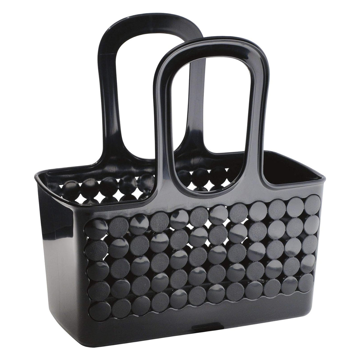 Plastic Divided Shower Caddy Tote , Black, Small