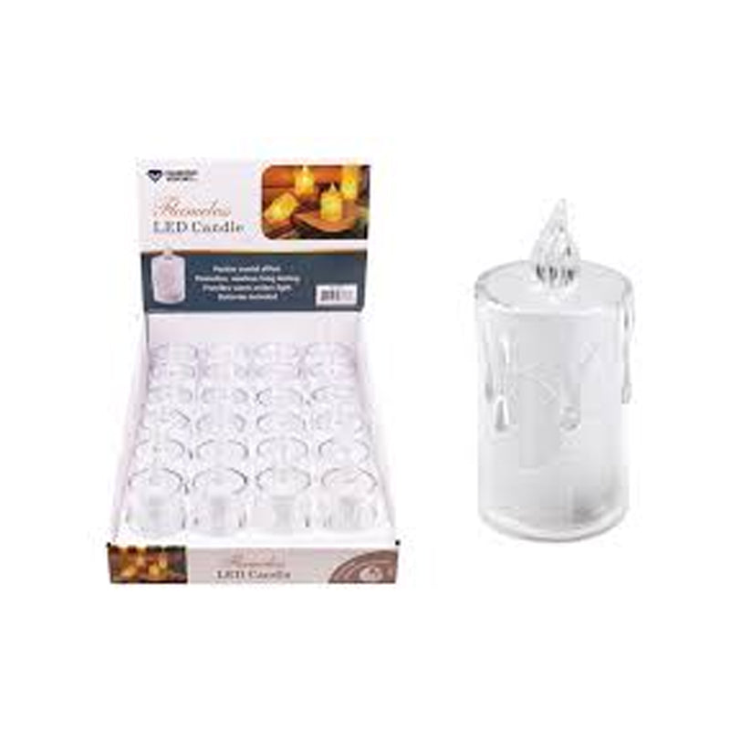 Led Flameless Frosted Candle (3.25")