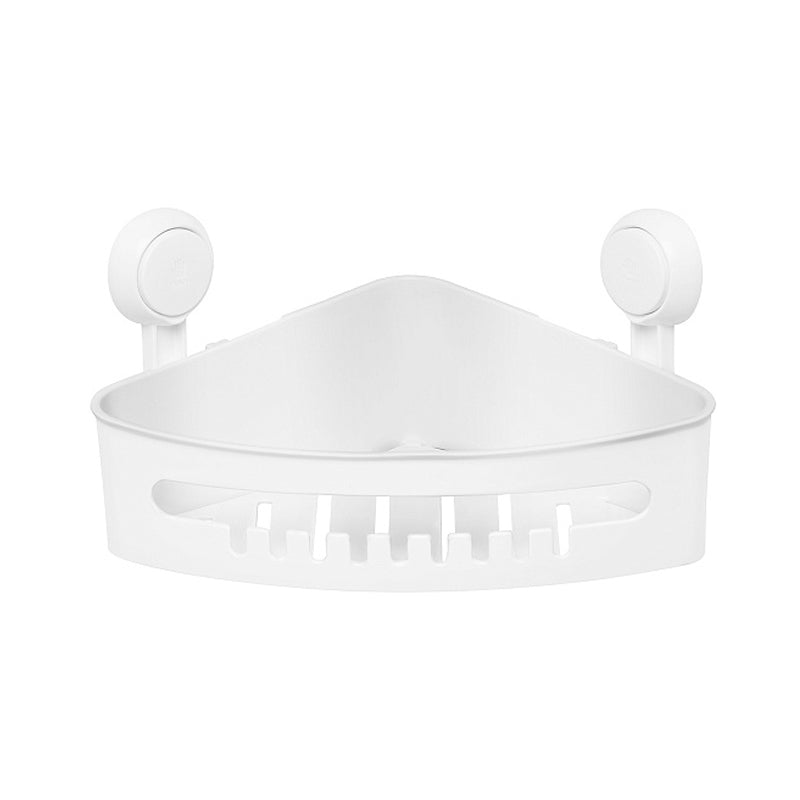 Power Lock Corner Shower Basket-White
