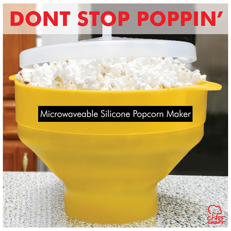 Reusable Microwaveable Popcorn Maker-Yellow