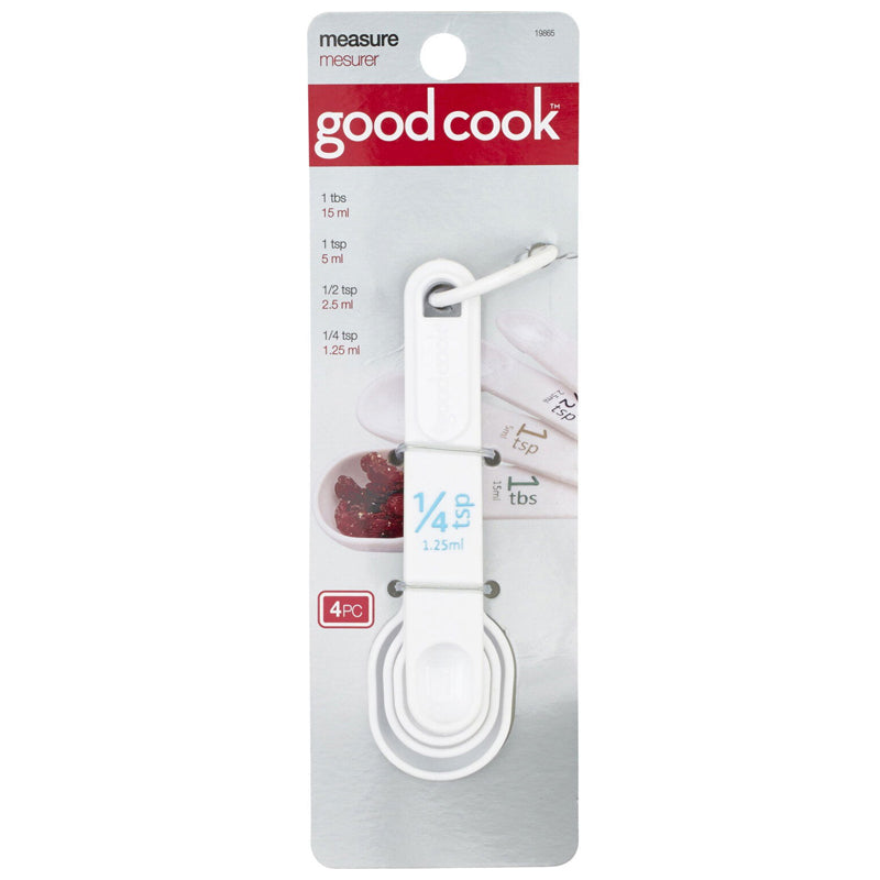Goodcook 4Pc Plastic Measuring Spoon Set - White