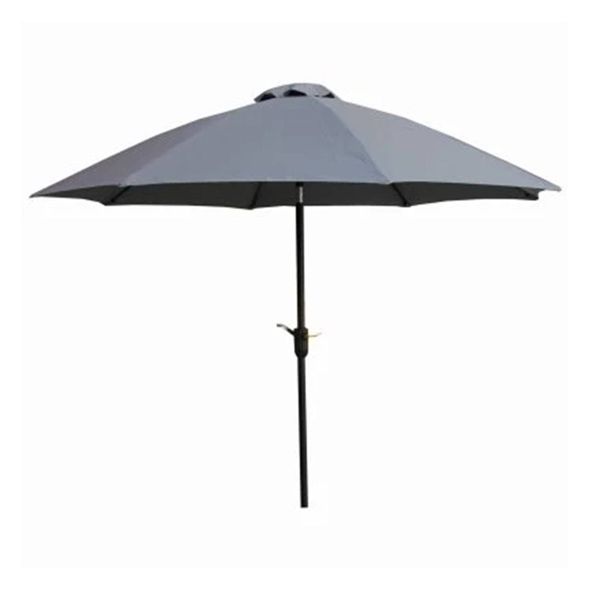 Patio Canopy Umbrella, Crank Open/tilt, Aluminum Pole, Gray Fabric, 9 Ft.