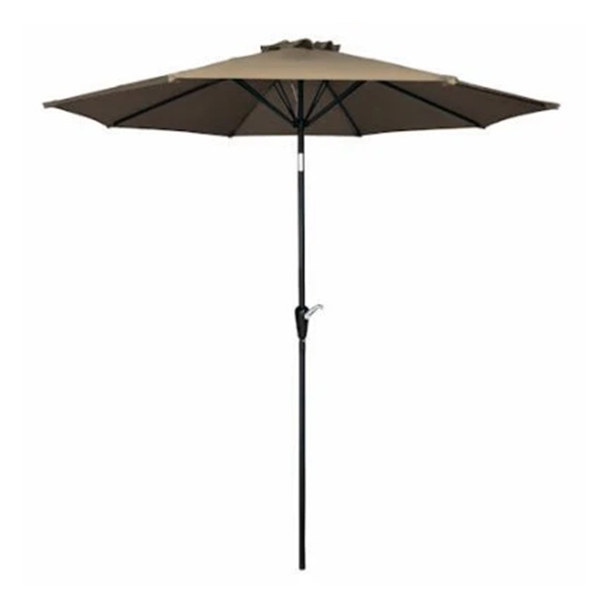 Patio Canopy Umbrella, Crank Open/tilt, Aluminum Pole, Taupe , Fabric, 9 Ft.