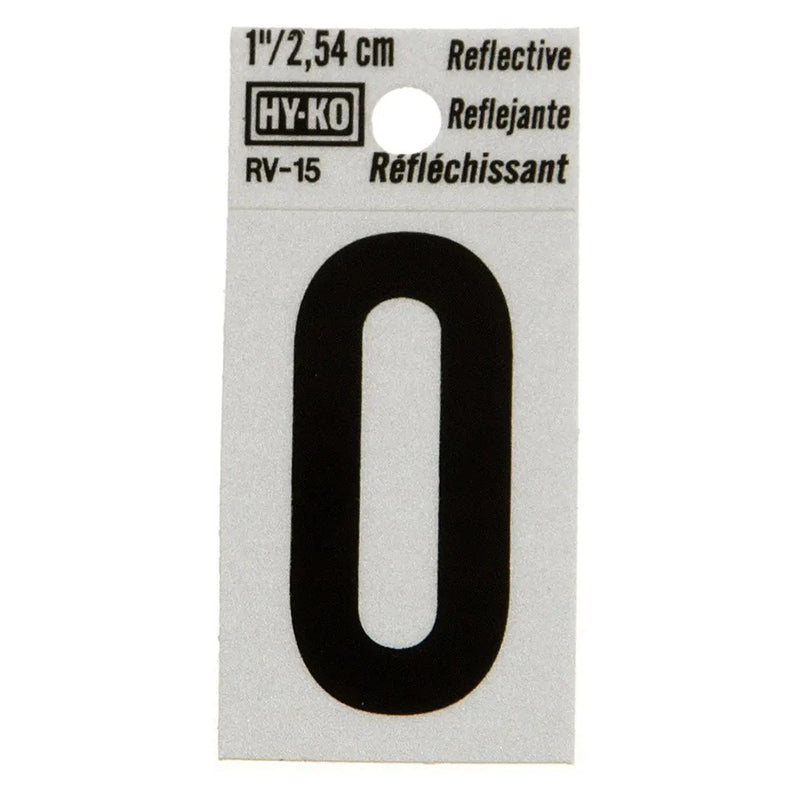 Hy-Ko Relecting Letter 0 Blk 1Rv-15/0 - Black