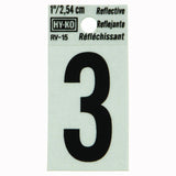 Reflective Black Number - 3