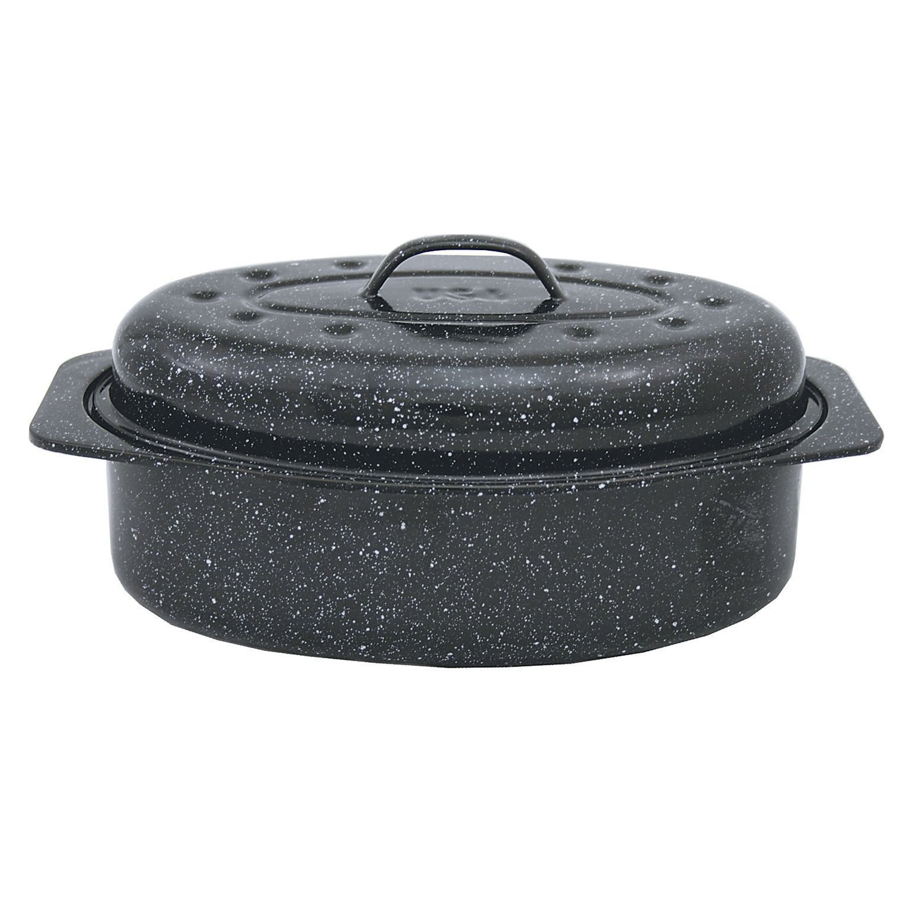 Oval Roaster With Lid - Black Color