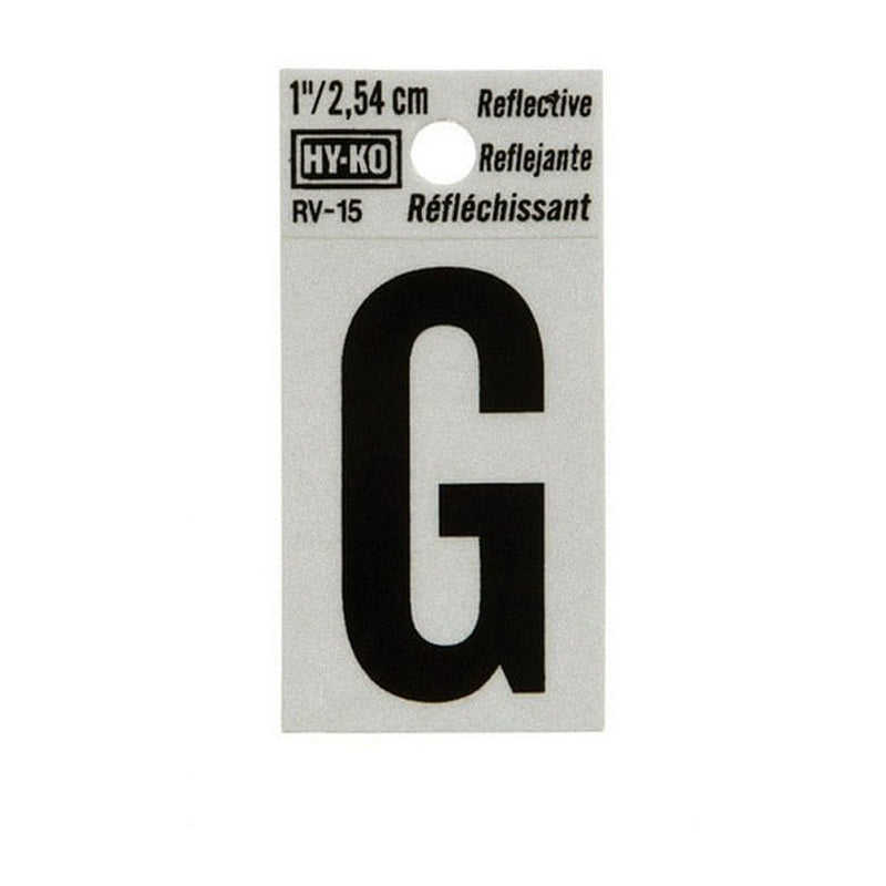 ملصق على شكل حرف "G" أسود وعاكس للضوء