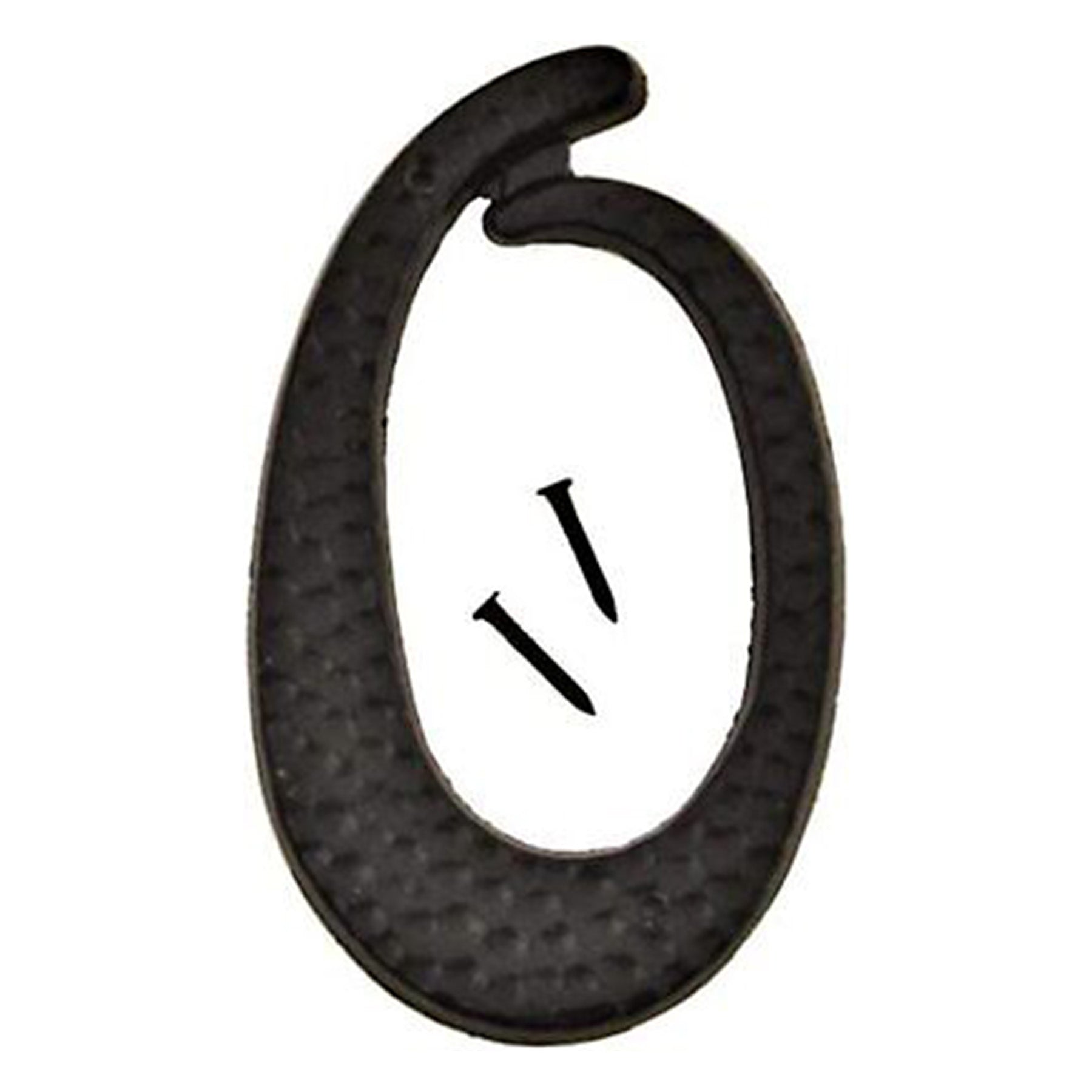 Black Aluminum Nail-on Number - 0