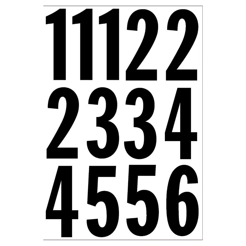 3 In. Self-Adhesive Vinyl Number Set - Black/White -Mm-4N