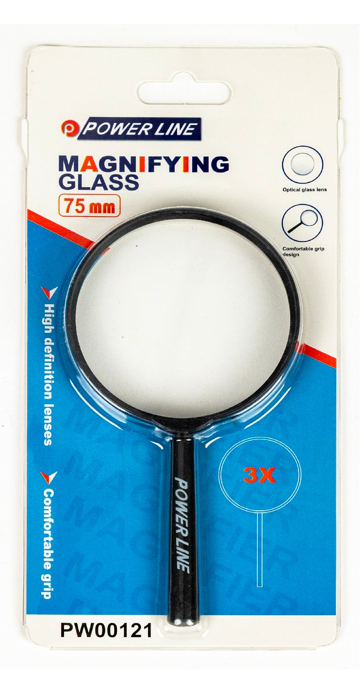 Power Line 60Mm Handheld Magnifying Glass-Black