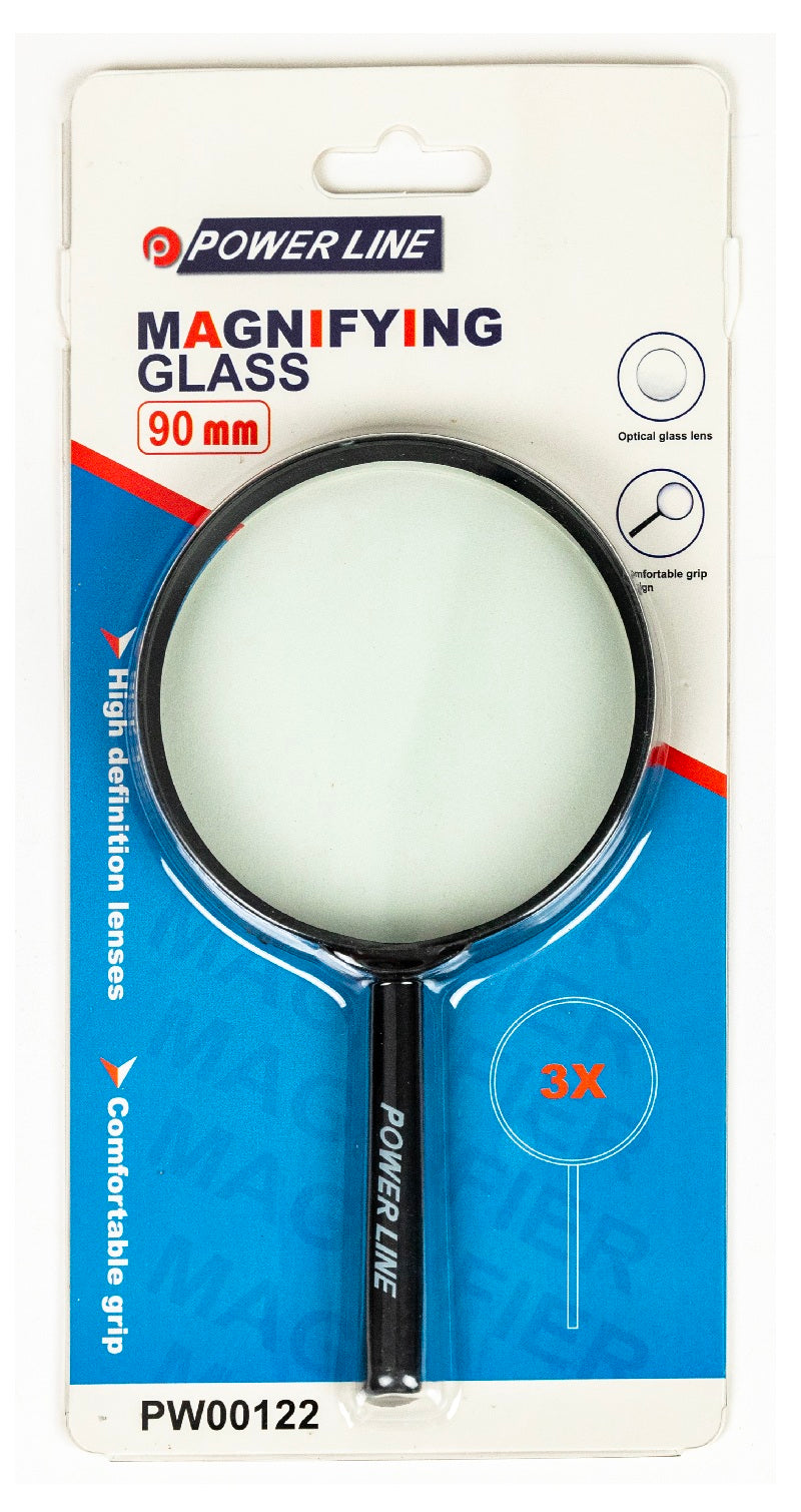 Power Line 60Mm Handheld Magnifying Glass-Black