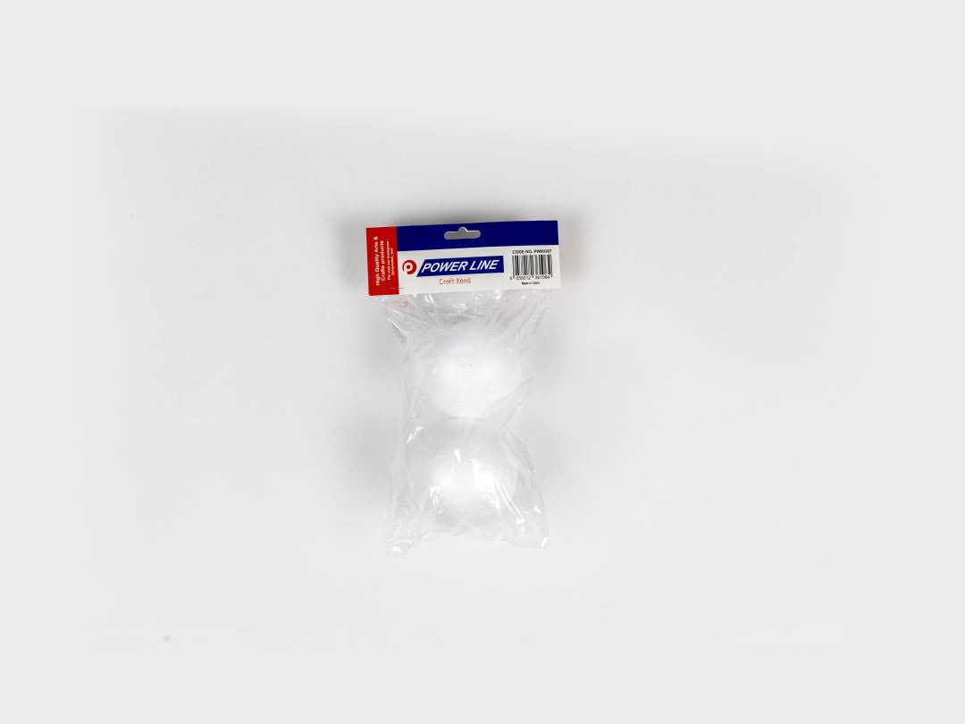 Power Line High-Quality Craft Pom-Poms 80 Mm Set Of 2-White